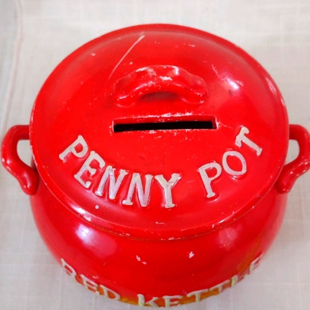 Lego Vintage Red Kettle Penny Pot Bank